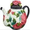 Blue Sky Ceramic 10.5"x6.5"X7" Rose Teapot view 2