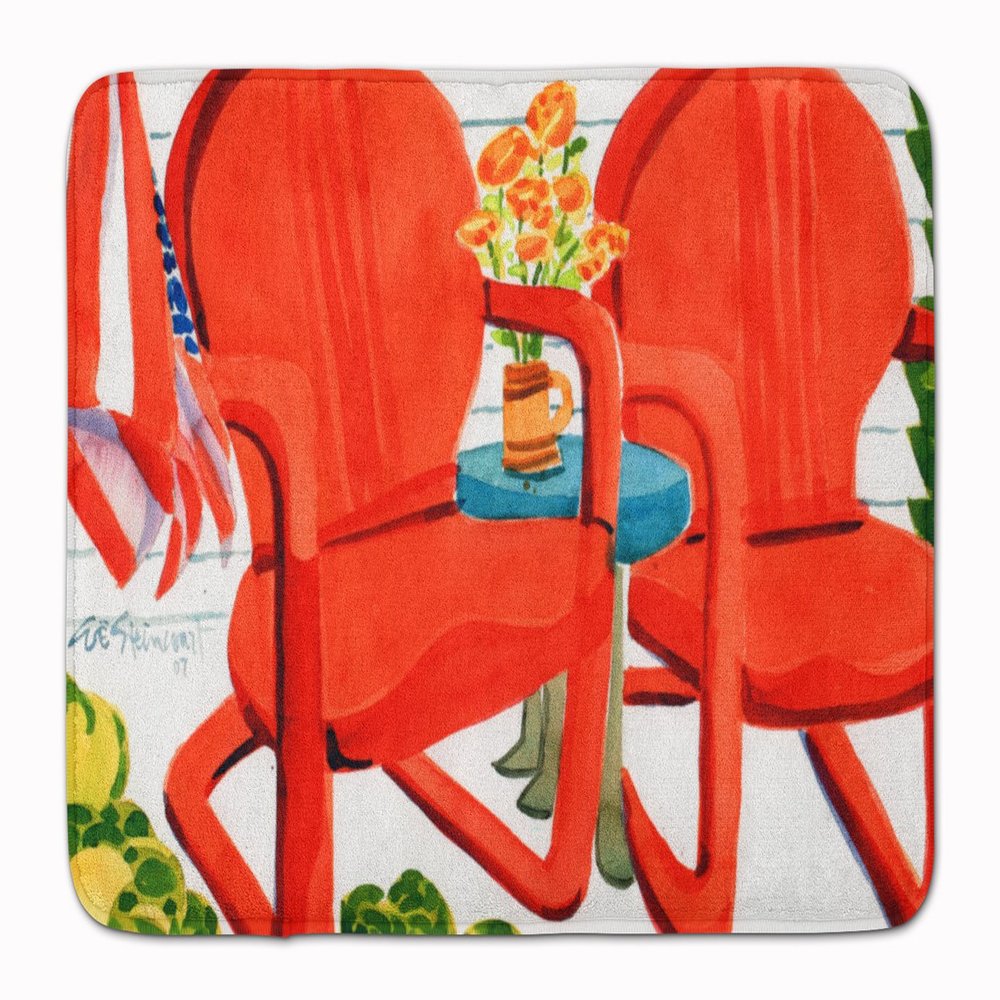 Caroline's Treasures 6140RUG Red Chairs Patio View Floor Mat, 19" x 27", Multicolor