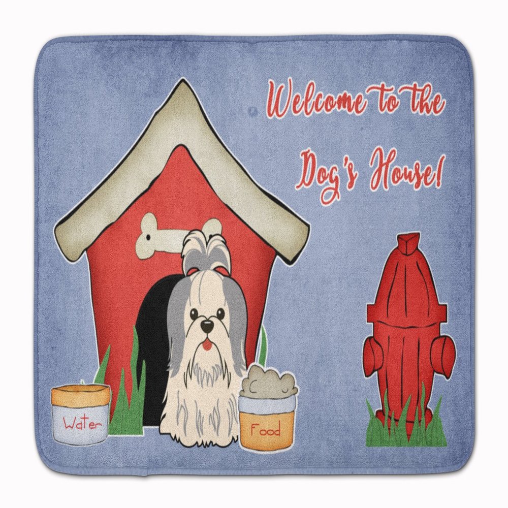 Caroline's Treasures BB2839RUG Dog House Shih Tzu Silver White Floor Mat, 19" x 27", Multicolor