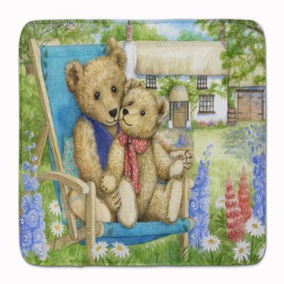 Caroline's Treasures CDCO0306RUG Springtime Teddy Bears in Flowers Machine Washable Memory Foam Mat, Bathroom Rug, Non-Slip Bath Mat, Durable Thick Washable Rugs for Kitchen, Bathroom Quick Dry, Decor