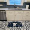 Caroline's Treasures BB5059RUG Blue Flowers Maltese Bath Mat Machine Washable Anti-Fatigue Memory Foam Kitchen Rug, 19 X 27, Multicolor view 3