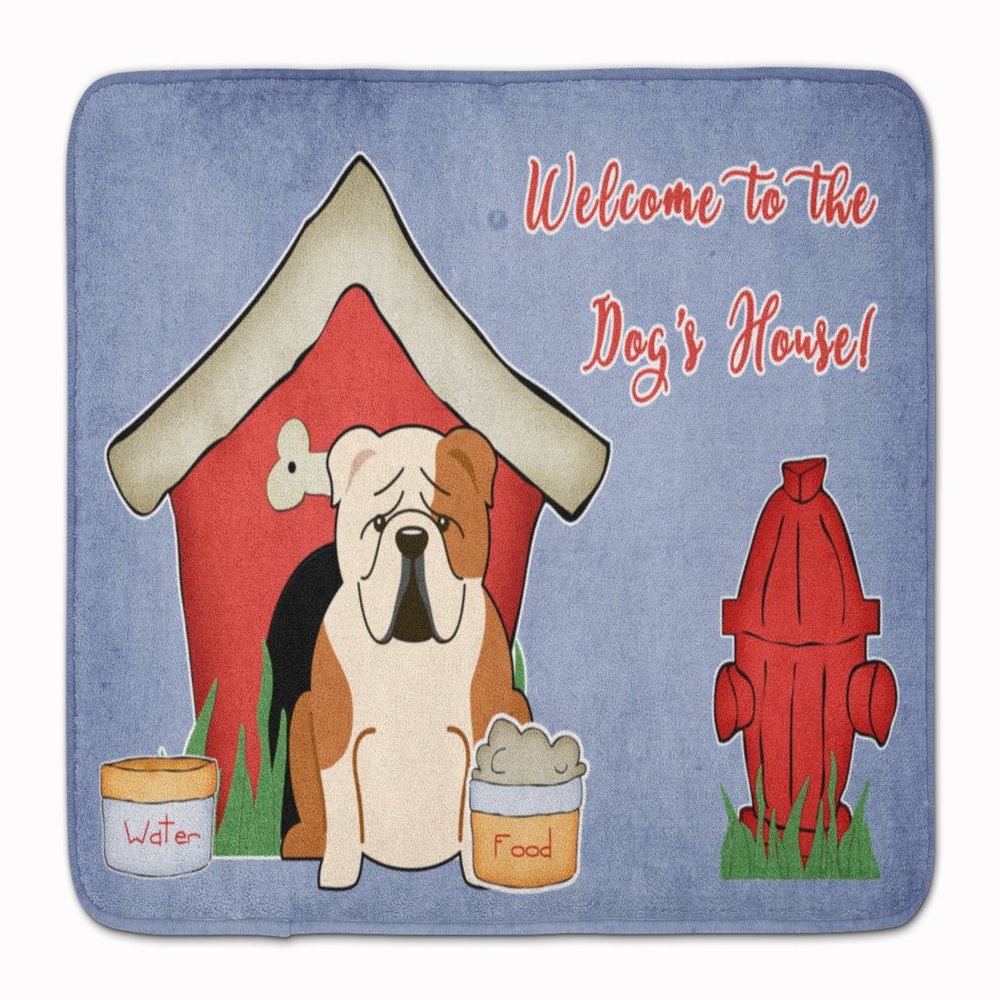 Caroline's Treasures BB2879RUG Dog House Collection English Bulldog Fawn White Machine Washable Memory Foam Mat, Bathroom Rug, Non-Slip Bath Mat, Durable Thick Washable Rugs for Kitchen, Bathroom Quic