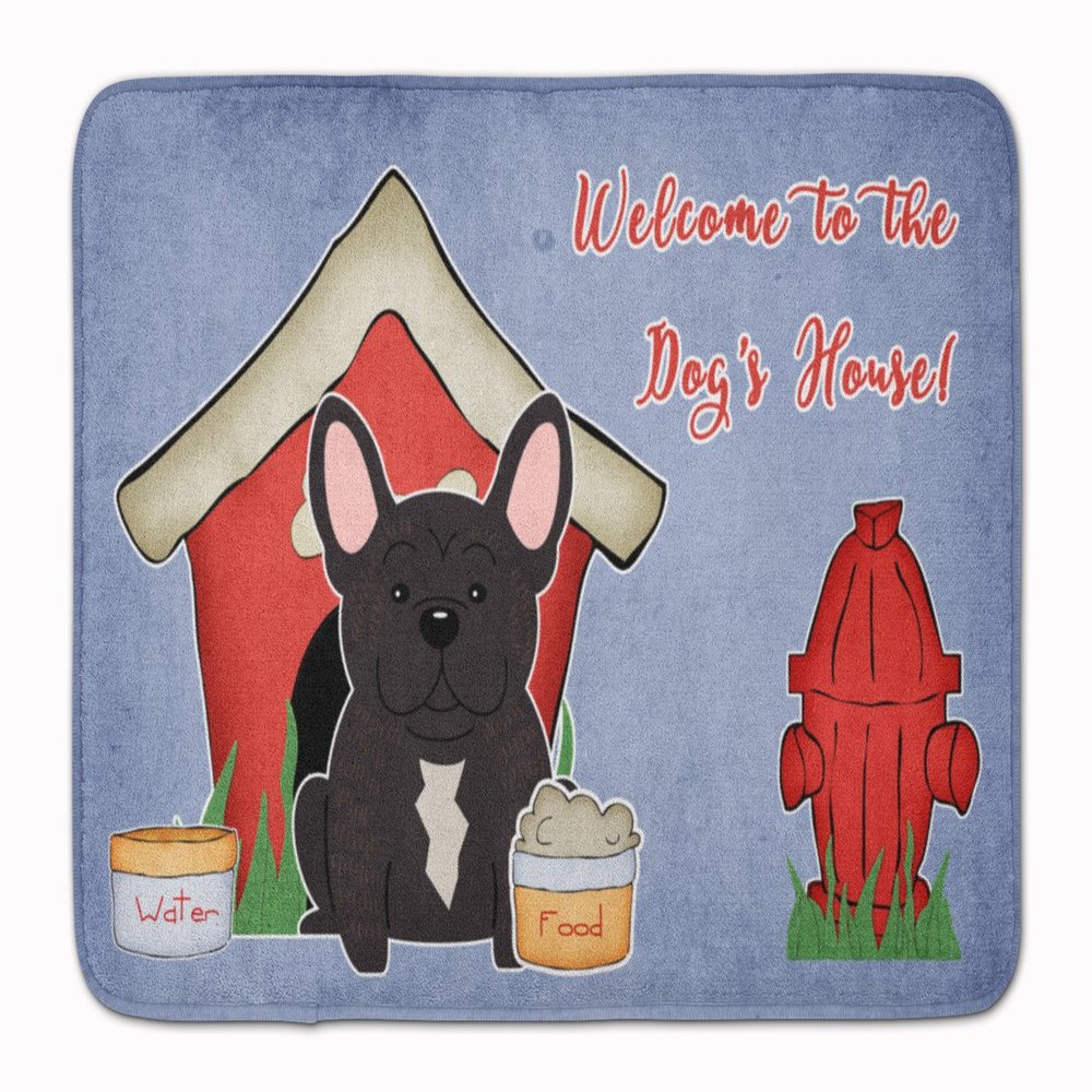 Caroline's Treasures BB2763RUG Dog House French Bulldog Brindle Floor Mat, 19" x 27", Multicolor