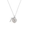 Wishbonne 925 "Happy Valentine's day" Necklace with Lock & Key Pendant Valentine's Day Gift Set, 16"-18", Sterling Silver view 2