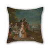 Beautifulseason Oil Painting Pieter Angillis - The Vegetable Seller Pillow Covers 18 X 18 Inches / 45 By 45 Cm For Drawing Room Chair Kids Room Chair Boys Floor With Double Sides view 1