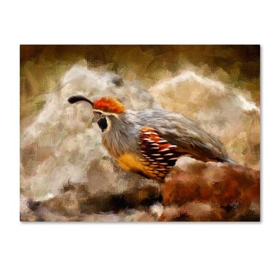 Trademark Fine Art LBR0310-C1824GG Hurrying Quail by Lois Bryan Wall Dcor, 18x24"