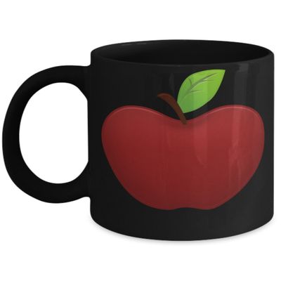 BabooBazaa Red Crunchy Apple Tea Coffee Mug-Black