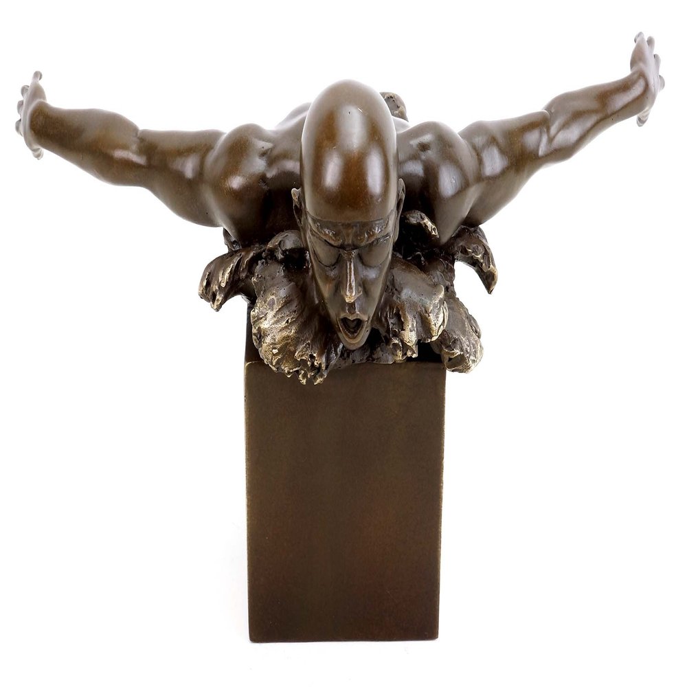 Kunst & Ambiente - Olympia Edition - Swimmer Bronze Sculpture - Martin Klein - Cup/Sports Trophy The Swimmer Made of Bronze - Signed Martin Klein - Decoration - Bronze Figure