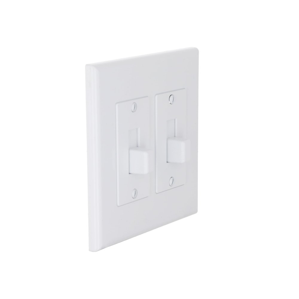 TayMac 2672W 2-Gang MASQUE Decorator Cover, Toggle, White