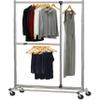 Simple Houseware Dual Bar Adjustable Garment Rack, Chrome, 72-inch Height view 1