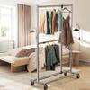 Simple Houseware Dual Bar Adjustable Garment Rack, Chrome, 72-inch Height view 3