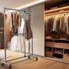 Simple Houseware Dual Bar Adjustable Garment Rack, Chrome, 72-inch Height view 4