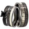 3 pc His & Hers Natural 1.25 ct Genuine Spinel Deer Antler Black Koa Wood Surgical Black Stainless Steel Engagement Wedding Rings set (Size Men 13; Women 06) view 1
