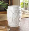 Accent Plus White Horses Ceramic Decorative Stool view 2