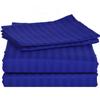LaxLinen 100% Egyptian Cotton 4 PCs Bed Sheet Set (+24 Inch) Extra Deep Pocket Full Extra Long, Egyptian/Royal Blue Stripe 600 Thread Count view 2