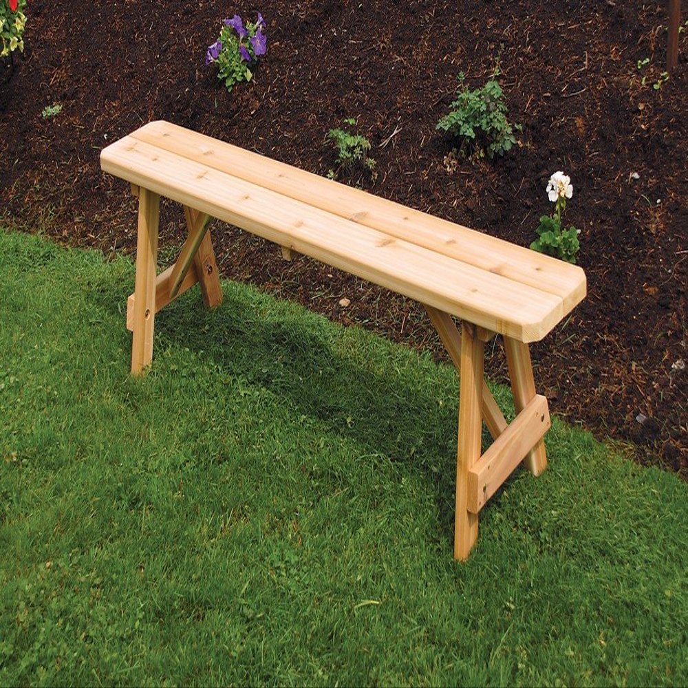 A & L Furniture Traditional Bench Only, Walnut Stain