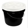 Black 5 Gallon 90 mil Bucket with Gamma Seal Lid (White) view 1