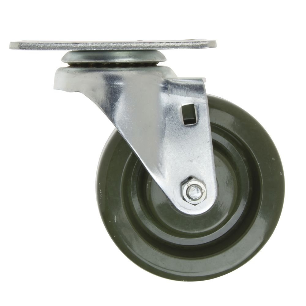 HUBERT Green Phenolic Hi-Temp Swivel Plate Caster - 4" Dia