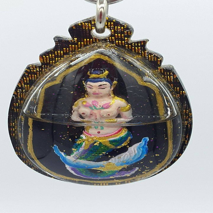 Authentic Top edition Thai Amulets Occult sorcery Nang Pla Mahalarp Black Pattamung Powder in hypnotizing oil by Phra Aj. Aumnaj. Bring super lucky and grating all wishes