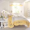 BrylaneHome Ava Oversized Embroidered Cotton Quilt - King, Dandelion Yellow view 1