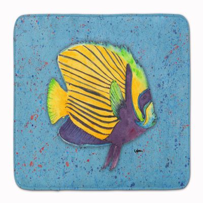 Caroline's Treasures 8579RUG Tropical Fish on Blue Machine Washable Memory Foam Mat, Bathroom Rug, Non-Slip Bath Mat, Durable Thick Washable Rugs for Kitchen, Bathroom Quick Dry, Decorative Artwork,