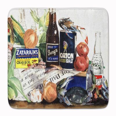 Caroline's Treasures 1002RUG Barq's, Crabs, and spices Machine Washable Memory Foam Mat, Bathroom Rug, Non-Slip Bath Mat, Durable Thick Washable Rugs for Kitchen, Bathroom Quick Dry, Decorative Artwor