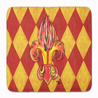 Caroline's Treasures 8499RUG Peppers Fleur de lis Machine Washable Memory Foam Mat, Bathroom Rug, Non-Slip Bath Mat, Durable Thick Washable Rugs for Kitchen, Bathroom Quick Dry, Decorative Artwork,