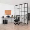 Romig Regency Kee 60 x 66 in. Corner L Shaped Desk with Pedestal Drawer- Maple Top, Chrome Legs view 2
