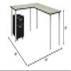 Romig Regency Kee 60 x 66 in. Corner L Shaped Desk with Pedestal Drawer- Maple Top, Chrome Legs view 3