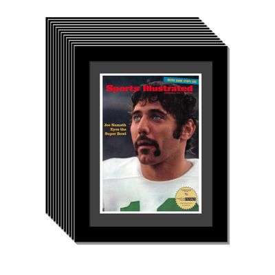 Creative Picture Frames 8.25" x 11" Sports Illustrated Magazine Display Frame, Suitable for Up to 1970 Collector's Edition Sports Magazines with Wall Mount & Easel, Black Mat, Pack of 12