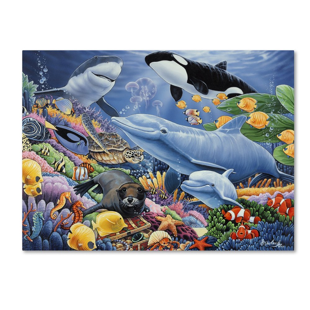 Sealife by Jenny Newland, 18x24-Inch Canvas Wall Art