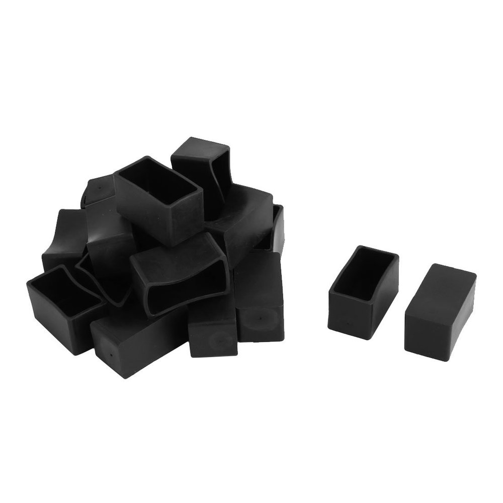 uxcell Rubber Furniture Table Chair Leg Rectangle Shape Foot Covers 40x20mm