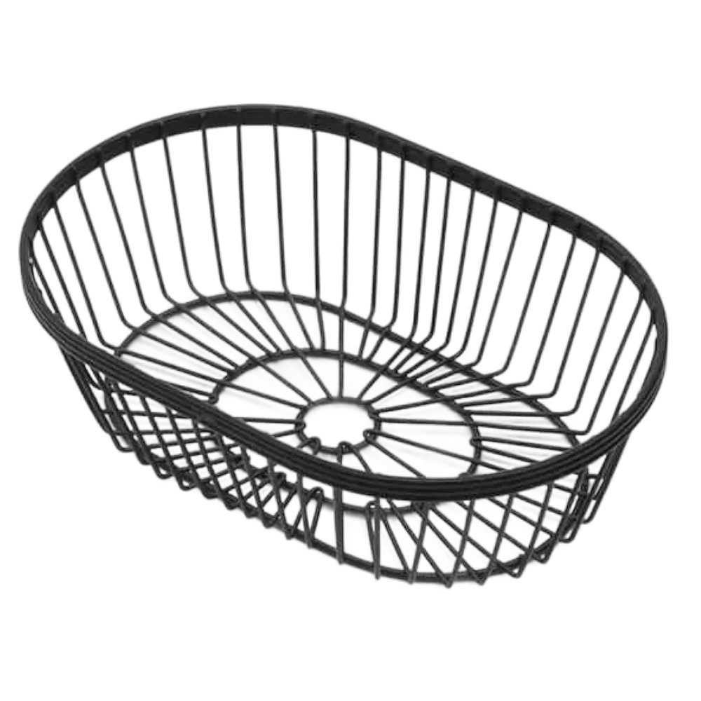 American Metalcraft WBBV90 Wire Basket, Oval Black 9" L x 6" W x 2 " H