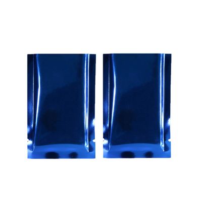 100PCS Glossy Electric Blue Metallic Mylar Foil Open Top Bags Smell Proof Heat Seal Packaging Bags 9x13cm (3.5x5.1")