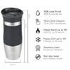 Milu Thermo Mug Insulated Cup Coffee & Tea Mug to go - 370ml, 450ml 100% leak proof - Stainless Steel Drinking Mug - vacuum insulation flask - Hot & Cold - Travel Mug (Black, 12oz (370ml)) view 2