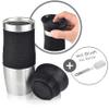 Milu Thermo Mug Insulated Cup Coffee & Tea Mug to go - 370ml, 450ml 100% leak proof - Stainless Steel Drinking Mug - vacuum insulation flask - Hot & Cold - Travel Mug (Black, 12oz (370ml)) view 4