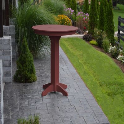 A & L Furniture Round bar Table with 2" Umbrella Hole, Cherrywood