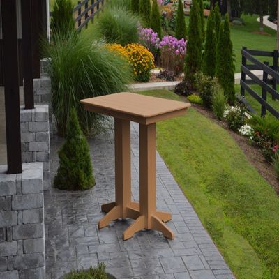 A & L Furniture bar Table with 2" Umbrella Hole, Cedar