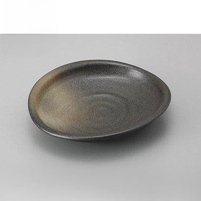 Set of 3, Noodle Plate, Ancient Glazed Reime Egg Platter [9.8 x 8.9 x 2.0 inches (25 x 22.5 x 5 cm)] [Ryotei Ryokan Japanese Tableware, Restaurants, Commercial Utensils, Tableware]