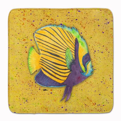 Caroline's Treasures 8577RUG Tropical Fish on Mustard Machine Washable Memory Foam Mat, Bathroom Rug, Non-Slip Bath Mat, Durable Thick Washable Rugs for Kitchen, Bathroom Quick Dry, Decorative Artwork