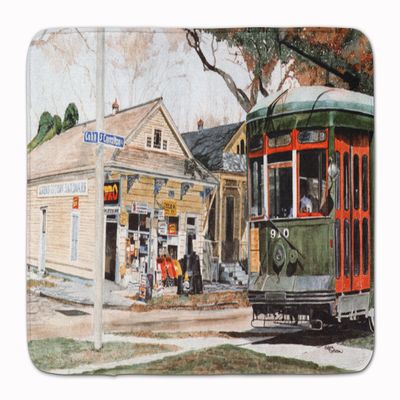 Caroline's Treasures 8108RUG New Orleans Street Car Machine Washable Memory Foam Mat, Bathroom Rug, Non-Slip Bath Mat, Durable Thick Washable Rugs for Kitchen, Bathroom Quick Dry, Decorative Artwork,