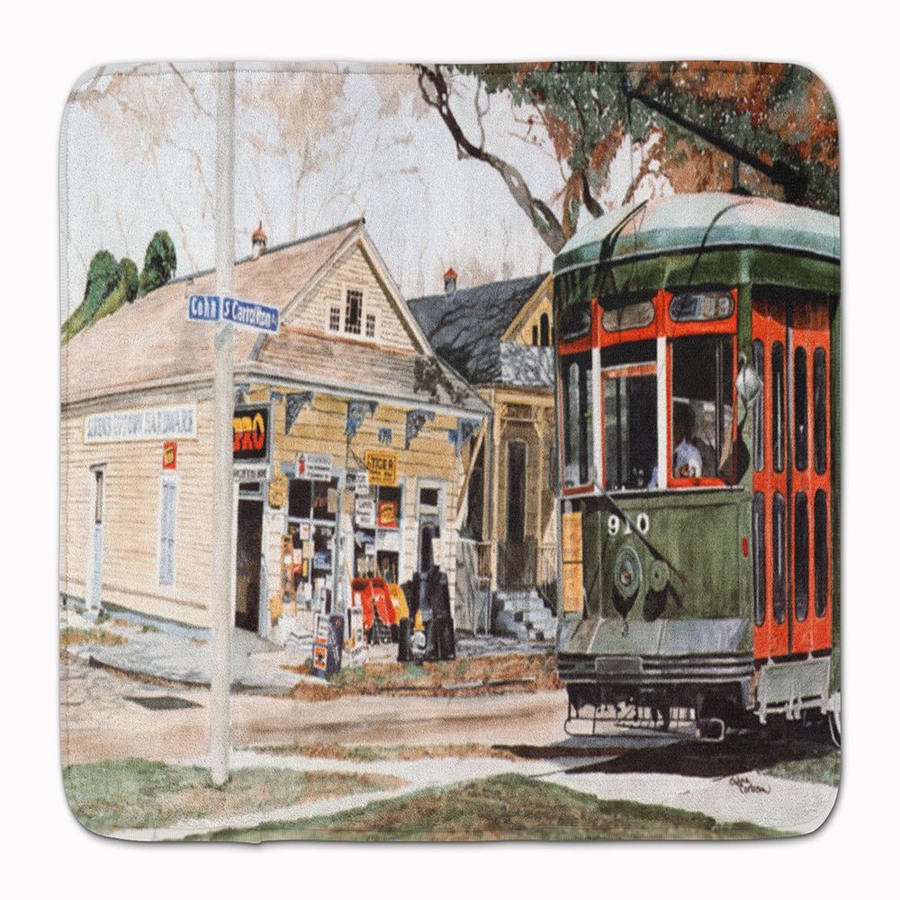 Caroline's Treasures 8108RUG New Orleans Street Car Machine Washable Memory Foam Mat, Bathroom Rug, Non-Slip Bath Mat, Durable Thick Washable Rugs for Kitchen, Bathroom Quick Dry, Decorative Artwork,