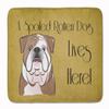 Caroline's Treasures BB1467RUG English Bulldog Spoiled Dog Lives Here Machine Washable Memory Foam Mat, Bathroom Rug, Non-Slip Bath Mat, Durable Thick Washable Rugs for Kitchen, Bathroom Quick Dry, D view 1