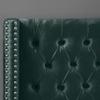 Meridian Furniture Aiden Collection Modern | Contemporary Velvet Upholstered Bed with Deep Button Tufting, Solid Wood Frame, and Custom Chrome Legs, Twin, Green view 4