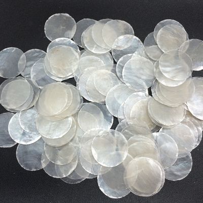 PEPPERLONELY 100 PC Round Natural Capiz Sea Shells, 1 Inch