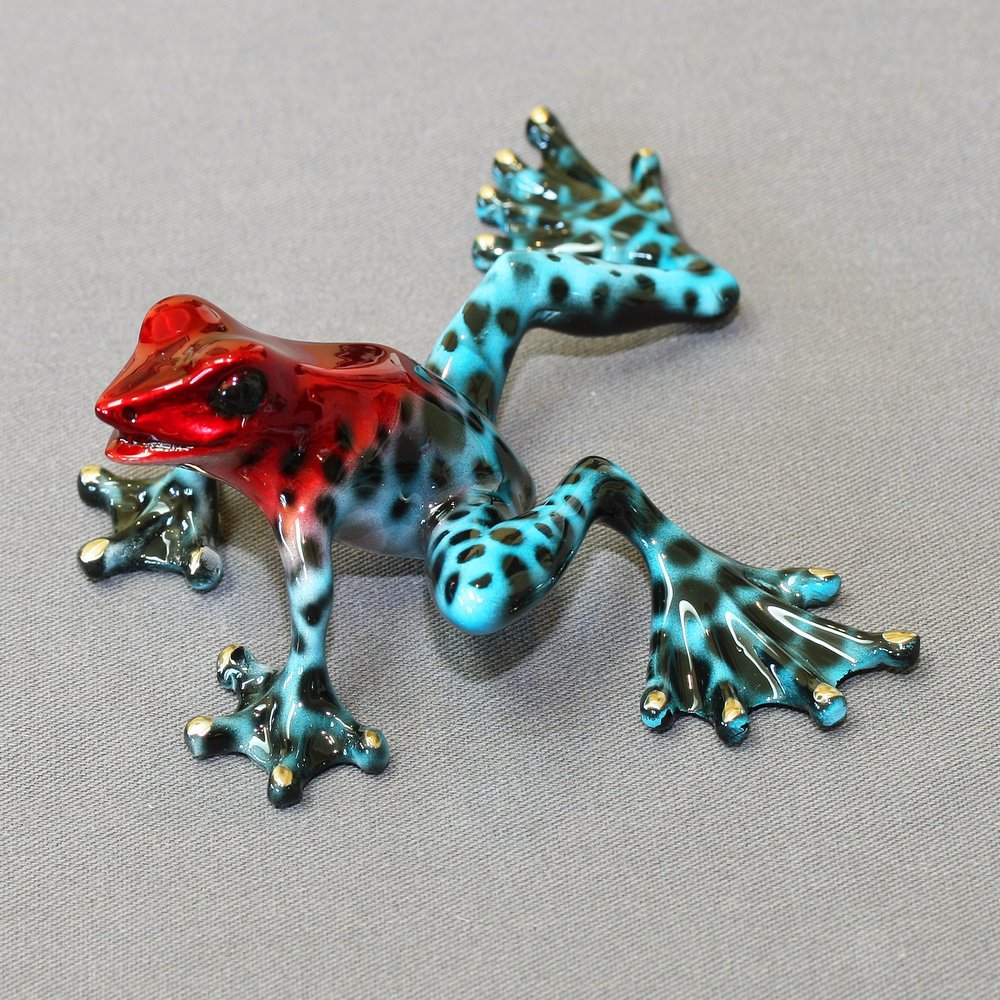 Rebecca Bronze Frog (Redhead Blue)