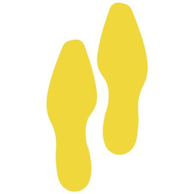 LiteMark 9 Inch Yellow Dress Shoe Print Decal Stickers with Matte Finish Removable Adhesive Ideal for Floors, Events, Homes, Stores, Parties - Set of 12 (6 Pairs)