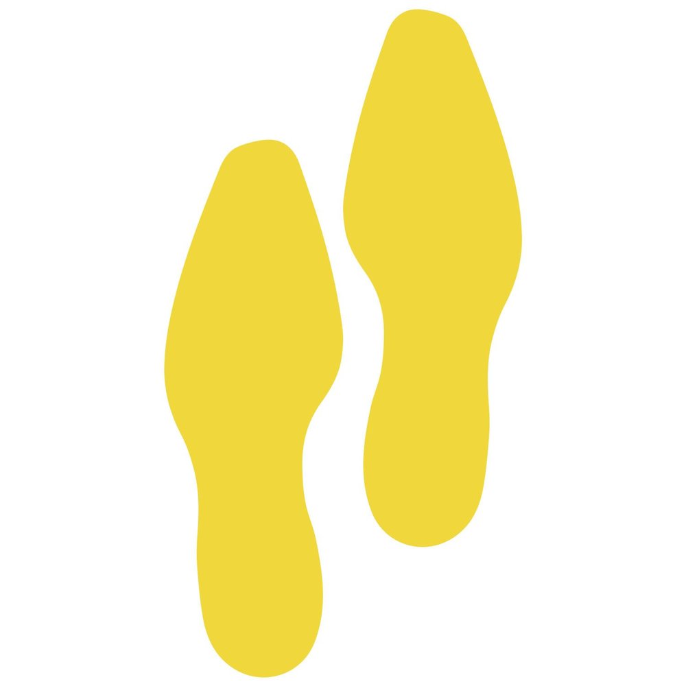 LiteMark 9 Inch Yellow Dress Shoe Print Decal Stickers with Matte Finish Removable Adhesive Ideal for Floors, Events, Homes, Stores, Parties - Set of 12 (6 Pairs)