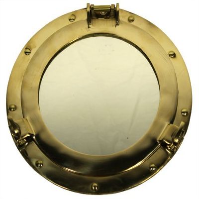 11 Brass Porthole Mirror: Maritime and Nautical Ship Decor by RedSkyTrader