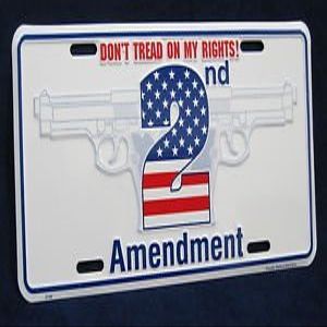 2nd Second Amendment Gun WarningUS Made Embossed Metal License Plate Tag Sign